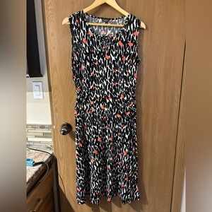 Sleeveless black with pink dress